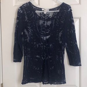 Kenar sheer lace embroidered blouse - Size XS